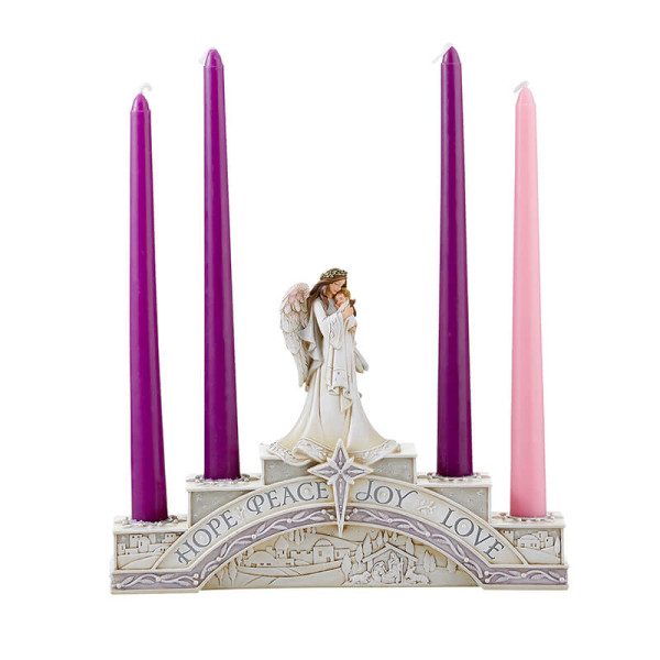 Angel Advent Candleholder  - Multi-Color