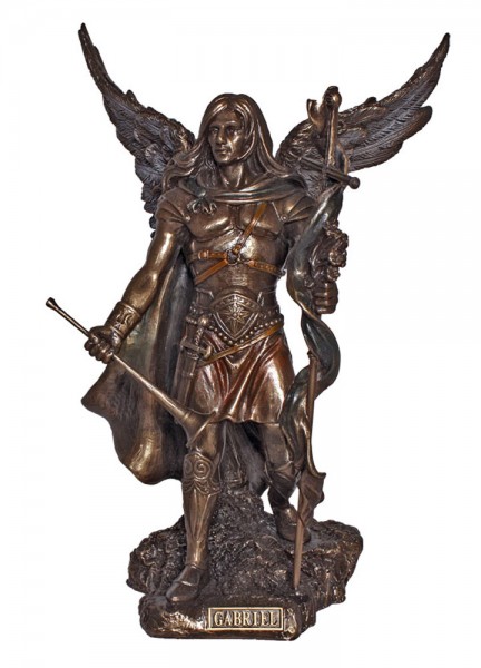 Archangel Gabriel Statue, 9 Inches - Bronze