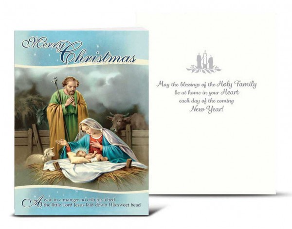 Away in  Manger Christmas Card Set - Full Color