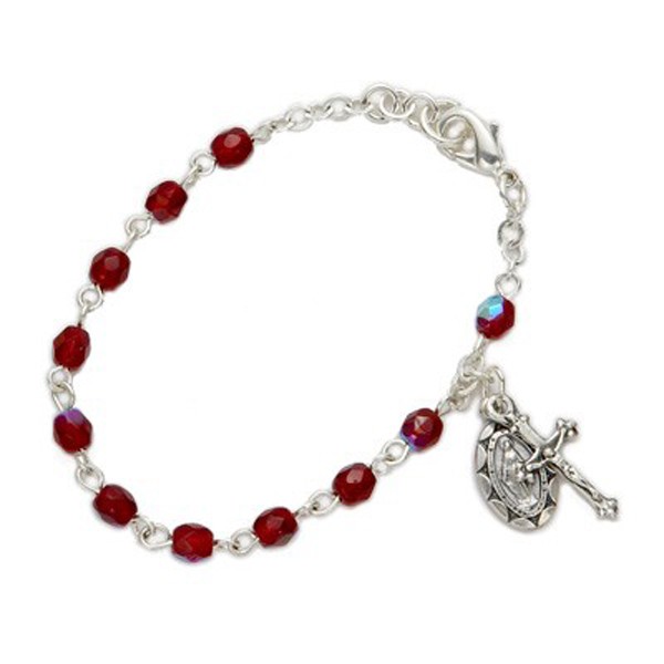 Baby Birthstone Rosary Bracelets - Garnet