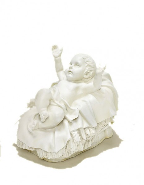 Baby Jesus in Cradle - White 27 - Ivory