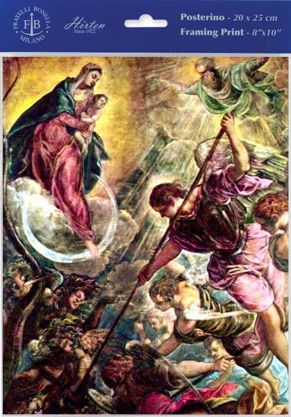 Battle of Archangel Saint Michael by Tintoretto Print - Sold in 3 Per Pack - Multi-Color