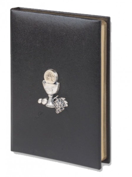 Black Cover First Communion Missal with Raised Chalice - Black