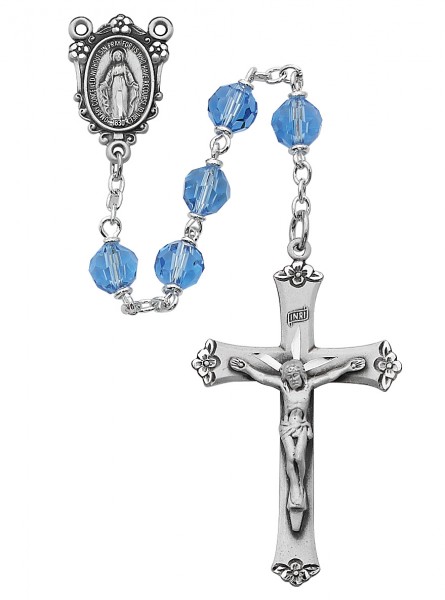 Blue Crystal Rosary - Blue