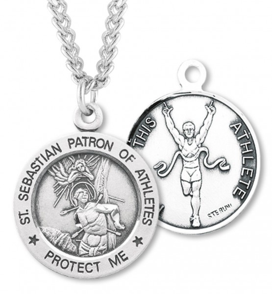 Men's St. Sebastian Track Medal Sterling Silver - Sterling Silver