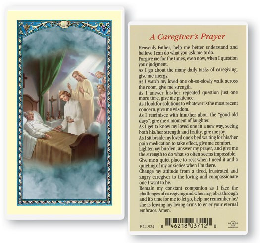 Caregiver Laminated Prayer Card - 1 Prayer Card .99 each