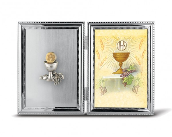 Chalice Silver Plated First Communion Photo Frame - Silver tone
