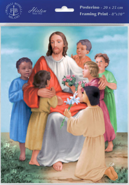 Christ with Children Print - Sold in 3 per pack - Multi-Color