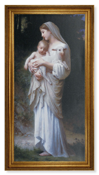 Church Size Divine Innocence 22x44 Antiqued Frame Print or Canvas - Textured Artboard