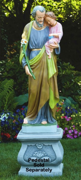 Church Size St. Joseph Statue 54.5 Inches - Detailed Color Finish