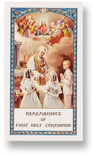 Communion Prayer Boy and Girl Laminated Prayer Card - 1 Prayer Card .99 each