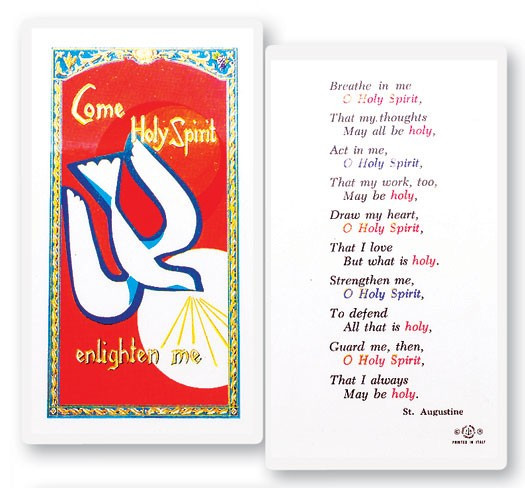 Confirmation Holy Spirit Breath Laminated Prayer Card - 1 Prayer Card .99 each