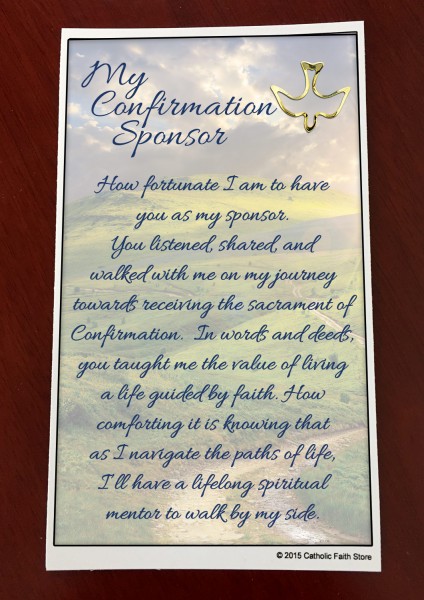 Confirmation Sponsor Pin and Card - Blue