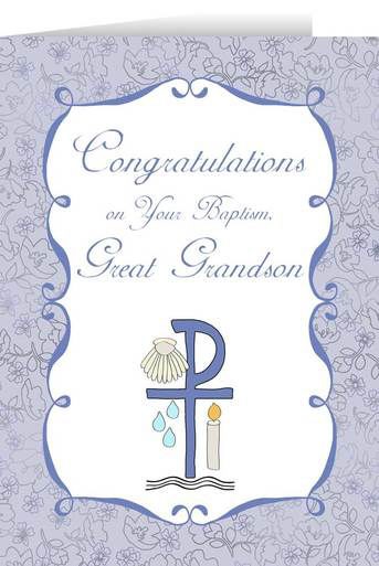 Congratulations on you Baptism Grandson Greeting Card - Blue