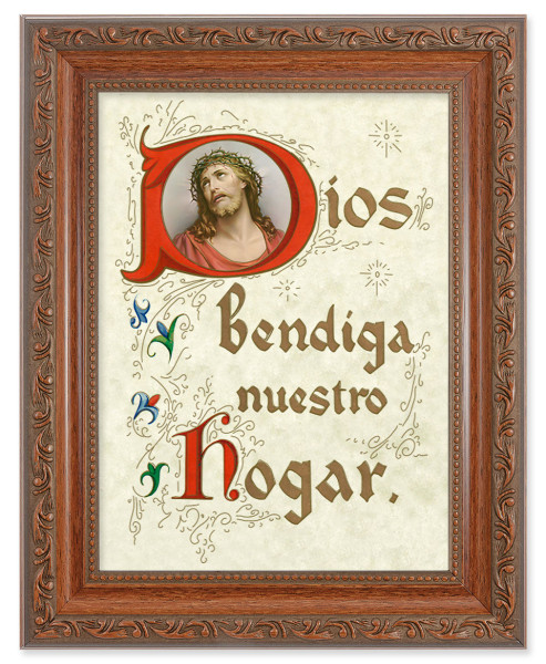 Dios Bendiga Nuestro Hogar 6x8 Print Under Glass - #161 Frame
