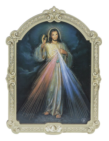 Divine Mercy 6.5x9 Dimensional Wood Plaque - Full Color