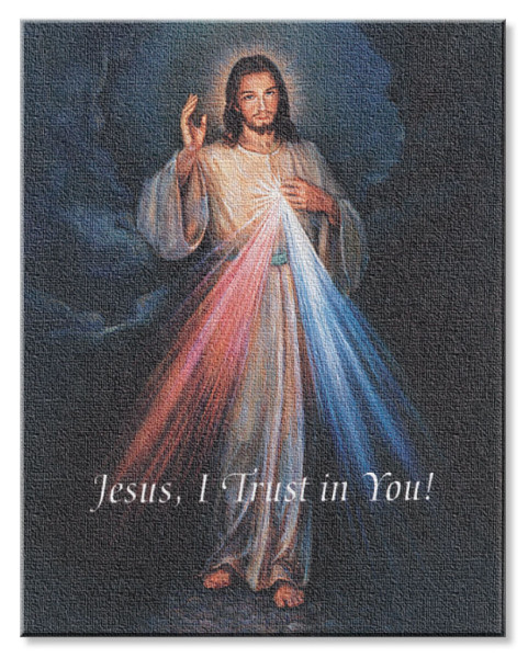 Divine Mercy 8x10 Stretched Canvas Print - Full Color
