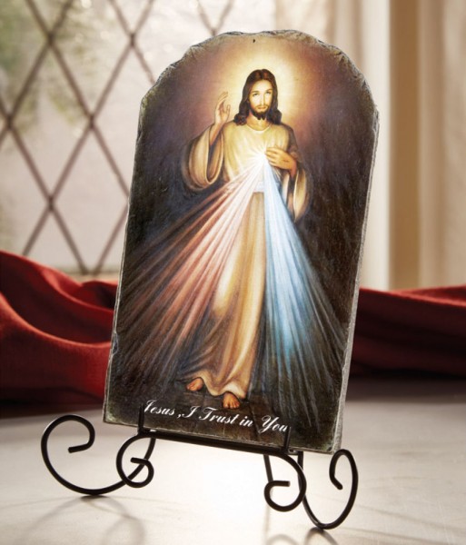 Divine Mercy of Jesus Tile Plaque 8.5&quot; High - Full Color