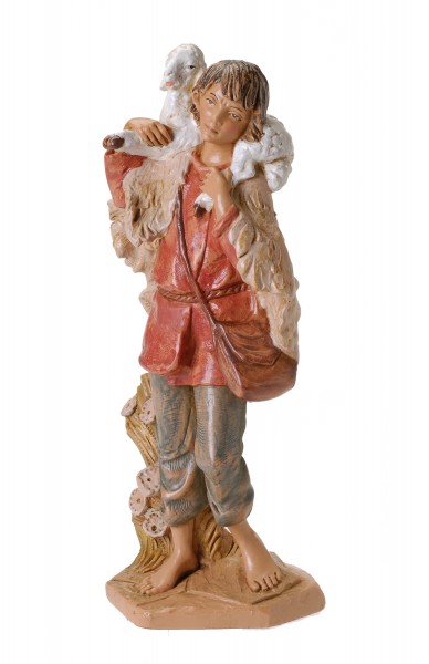 Gabriel with Lamb Nativity Statue - 12&quot; scale - Multi-Color