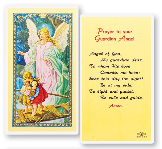 Guardian Angel, Angel of God Laminated Prayer Card - 1 Prayer Card .99 each