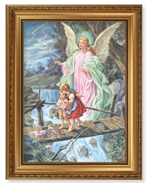 Guardian Angel Over the Bridge 12x16 Framed Print Artboard - #131 Frame