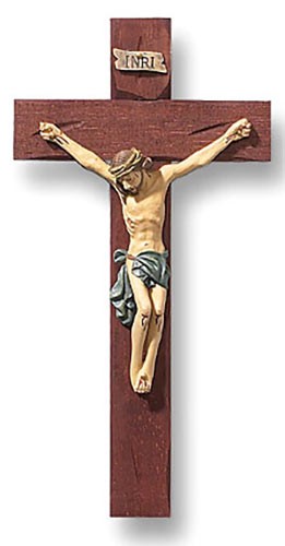 Hand Painted Tomaso Roma Crucifix - 8 inch - Full Color
