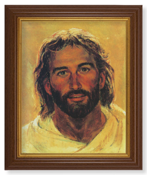 Head of Christ by Hook 8x10 Textured Artboard Dark Walnut Frame - #112 Frame
