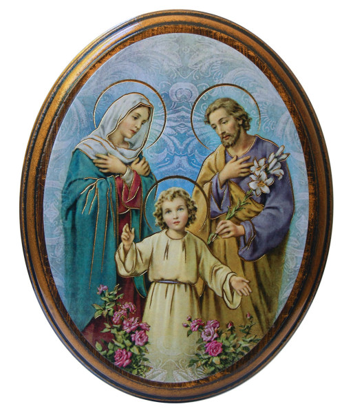 Holy Family 4x5 Oval Wood Plaque - Full Color