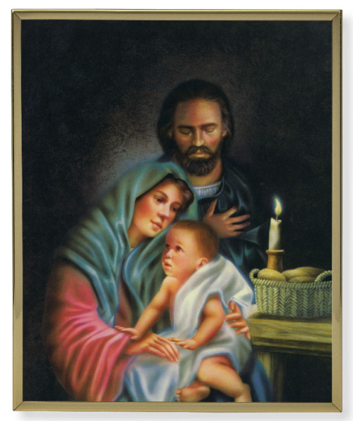 Holy Family Gold Frame 8x10 Plaque - Full Color