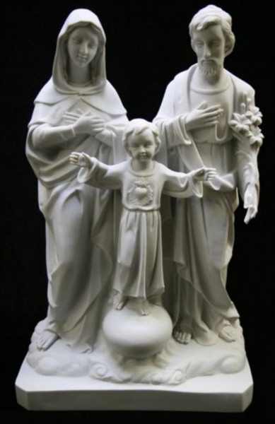 Holy Family Statue White Marble Composite - 26 inch - White