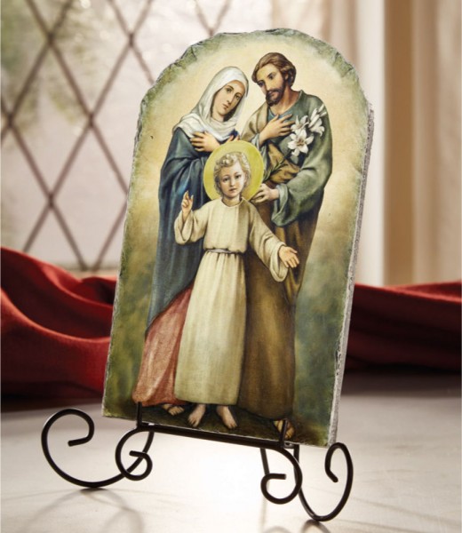 Holy Family Tile Plaque 8.5&quot; High - Full Color