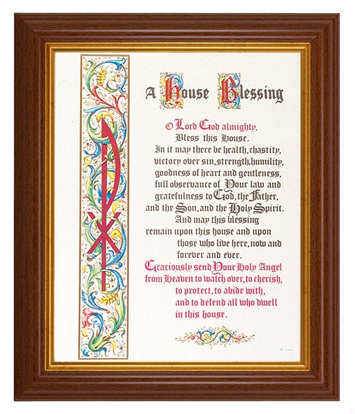 House Blessing 8x10 Textured Artboard Dark Walnut Frame - #112 Frame