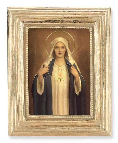 Immaculate Heart of Mary 2.5x3.5 Print Under Glass - Gold