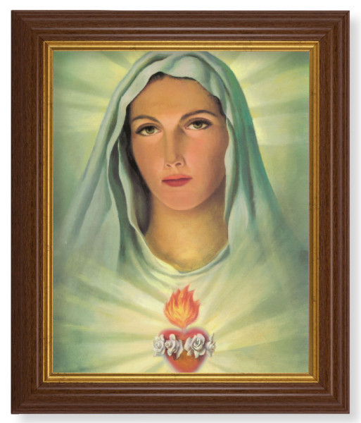 Immaculate Heart of Mary 8x10 Textured Artboard Dark Walnut Frame - #112 Frame