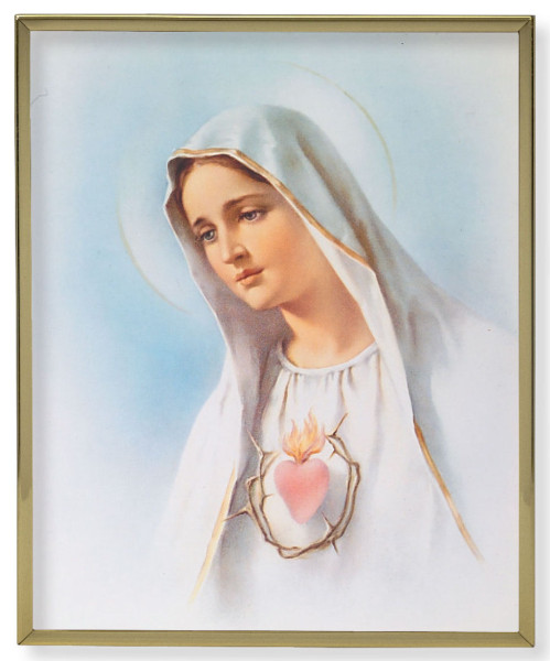 Immaculate Heart of Mary 8x10 Gold Trim Plaque - Full Color