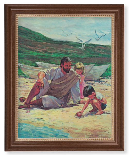 Jesus on the Beach with Children 11x14 Framed Print Artboard - #127 Frame