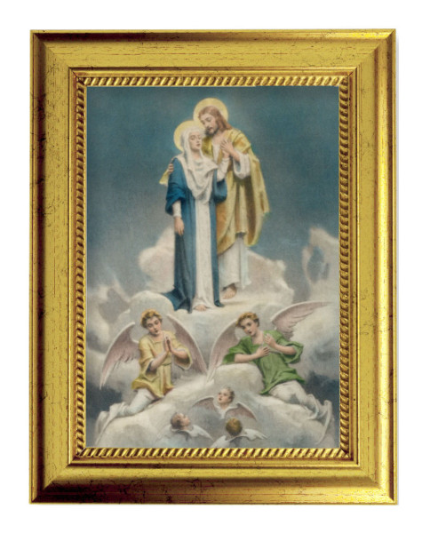 Jesus and Mary Print by Chambers 5x7 Print in Gold-Leaf Frame - Full Color