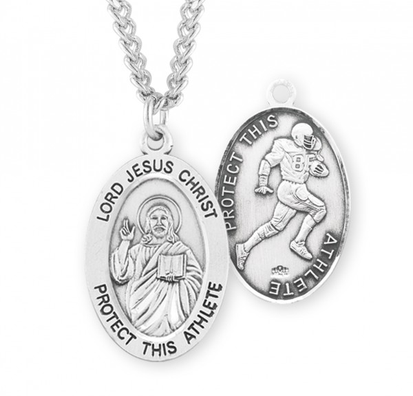 Jesus Protect this Football Athlete Medal Boys - Sterling Silver