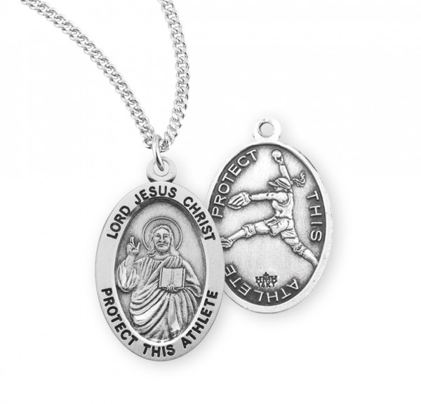Jesus Protect this Softball Athlete Medal - Sterling Silver