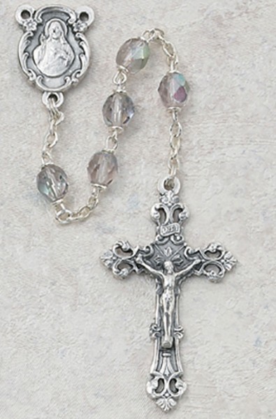 June Birthstone Rosary (Alexandrite) - Silver Oxidized - Light Amethyst