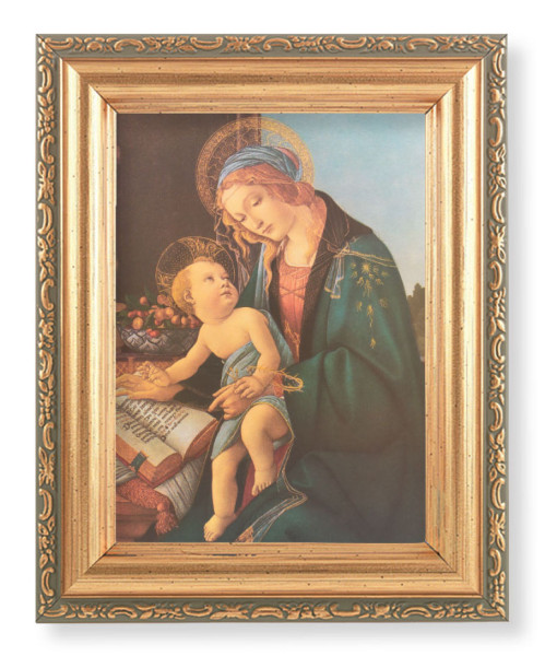 Madonna of the Book by Botticelli 4x5.5 Print Under Glass - Full Color