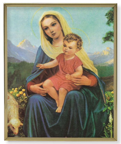 Madonna and Child Gold Frame 11x14 Plaque - Full Color