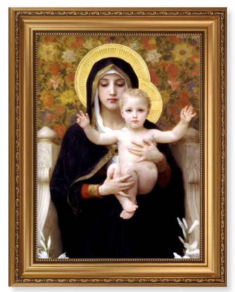 Madonna of the Lilies by Bouguereau 12x16 Framed Print Artboard - #131 Frame