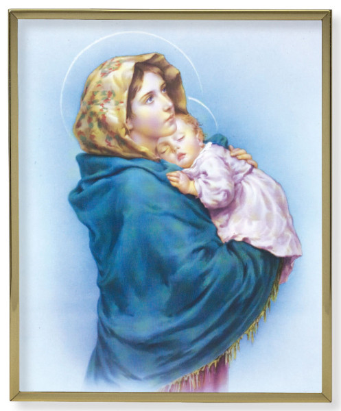 Madonna of the Street Gold Trim Plaque - 2 Sizes - Full Color