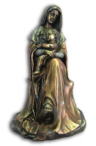 Madonna and Child Statue in Bronzed Resin - 6 inches - Bronze