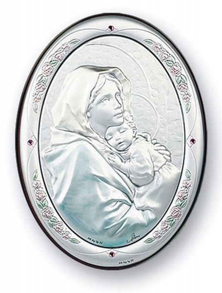 Madonna of the Street Sterling Silver Plaque: Available in 3 Sizes - Multi-Color