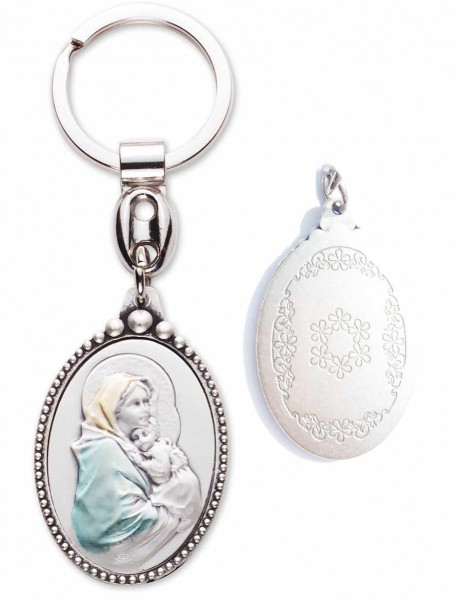 Madonna of the Streets Sterling Silver Keyring - Sterling Silver