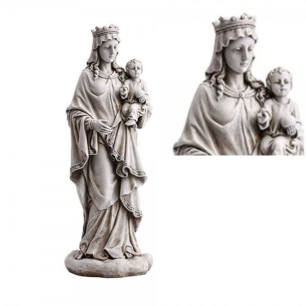 Mary Queen Heaven Garden Statue 18&quot; High - Stone Finish