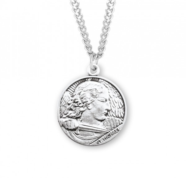 Men's Face of Saint Michael Medal - Sterling Silver