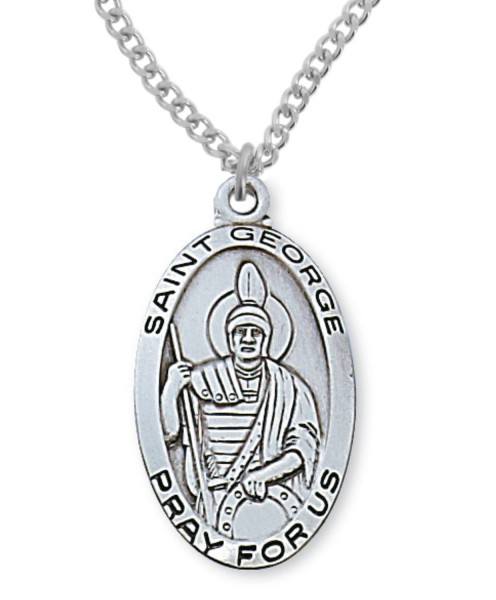 Men's St. George Medal Sterling Silver - Silver